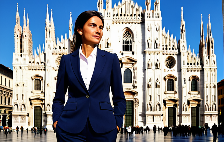 리니지2M 계정 거래 주의사항 - Businesswoman in Milan**
"A professional Italian businesswoman in a stylish, modest business suit, ...