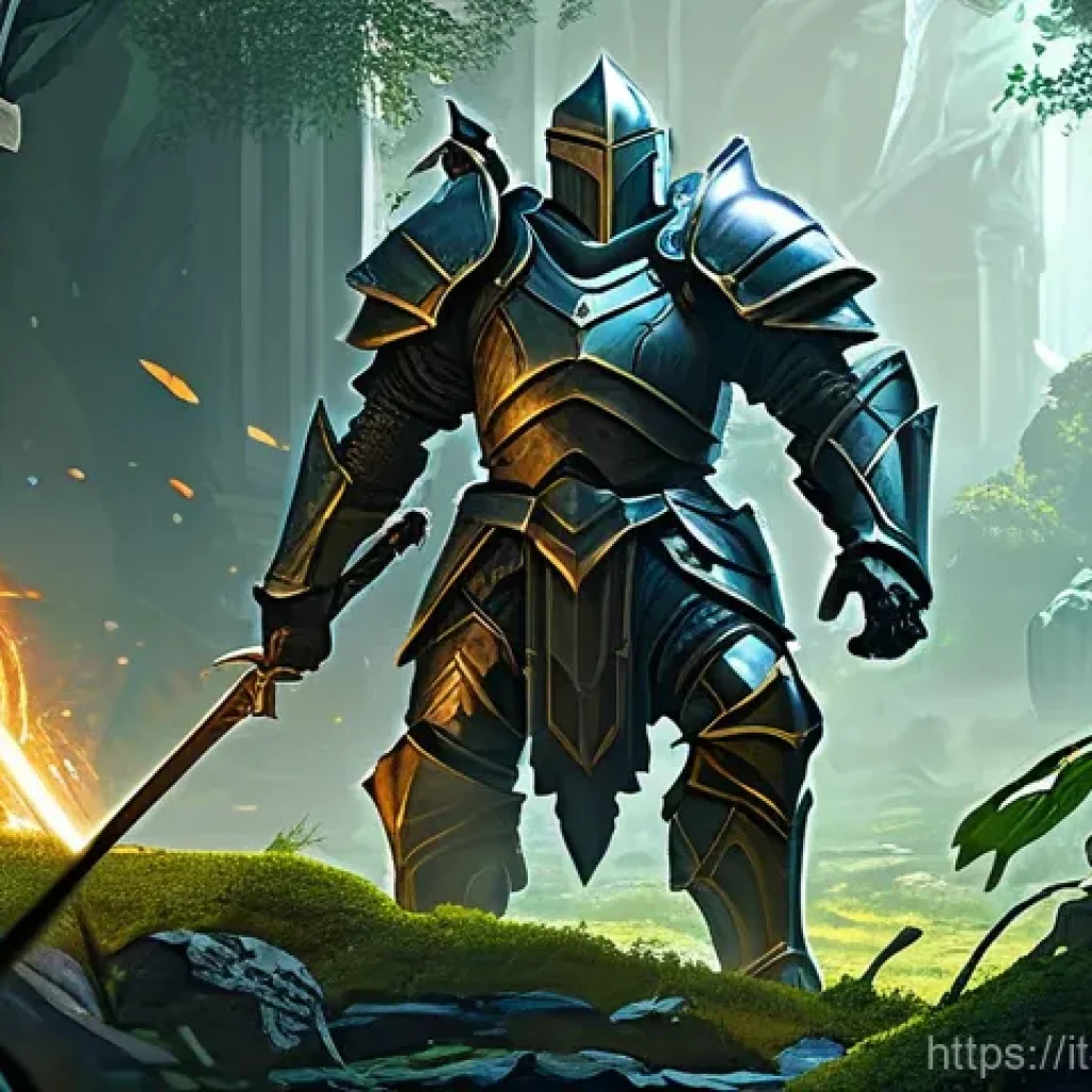 리니지2M 최상위 콘텐츠 소개 - **Prompt:** A diverse group of fantasy adventurers, including a heavily armored male Human Knight, a...