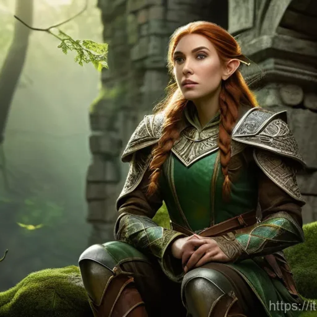 리니지2M 게임 내 버그 보고 - **Prompt:** "A highly detailed, realistic fantasy art image of an Elven Ranger, female, in practical...