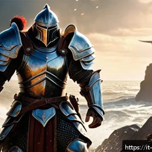 Home 17 리니지2M 스토리 라인 분석 - A dynamic battle scene in a fantasy MMORPG setting featuring a heavily armored warrior tank leading ...